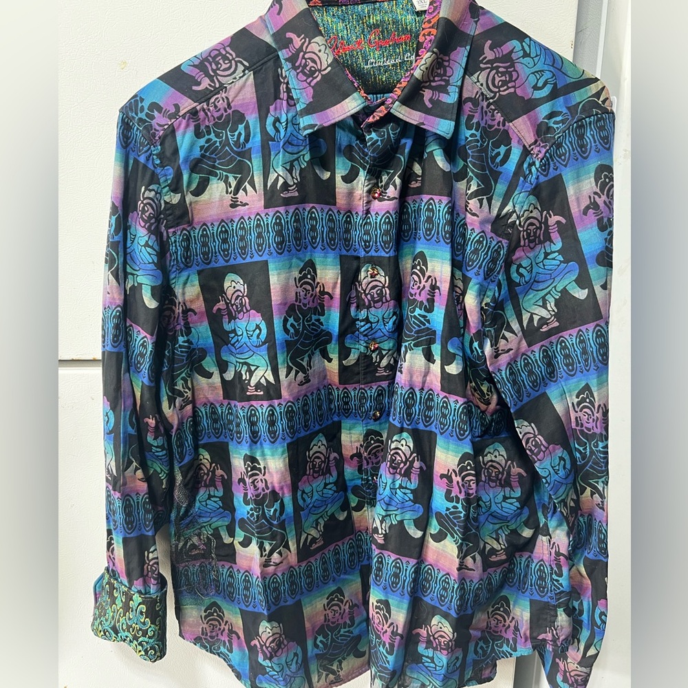 Men’s Robert Graham limited edition “dancing buddhas” Shirt 3XL